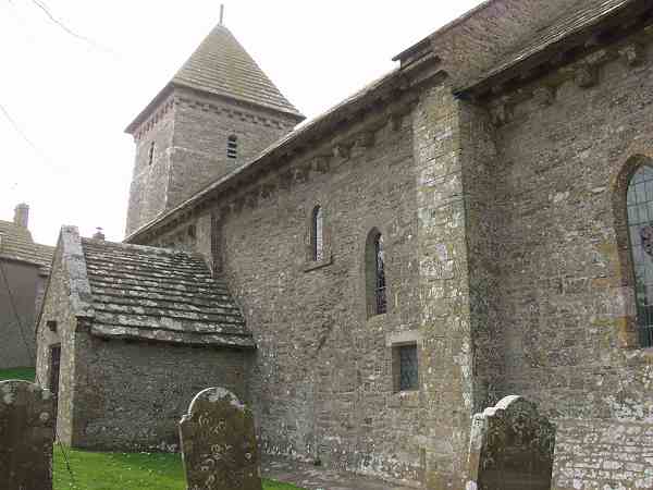 View of the tower and porch